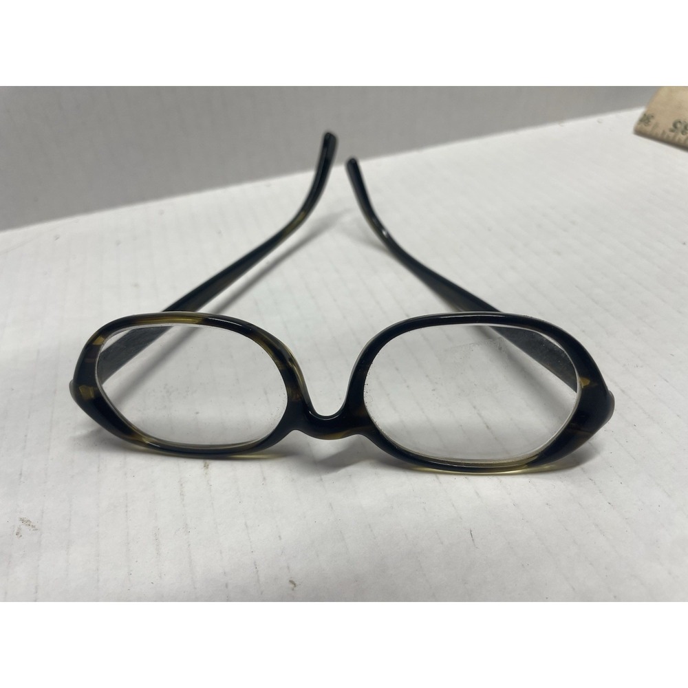 Vintage Bausch and Lomb 5 1/2 Eyeglasses Frames Brown Tortoise Hexagon